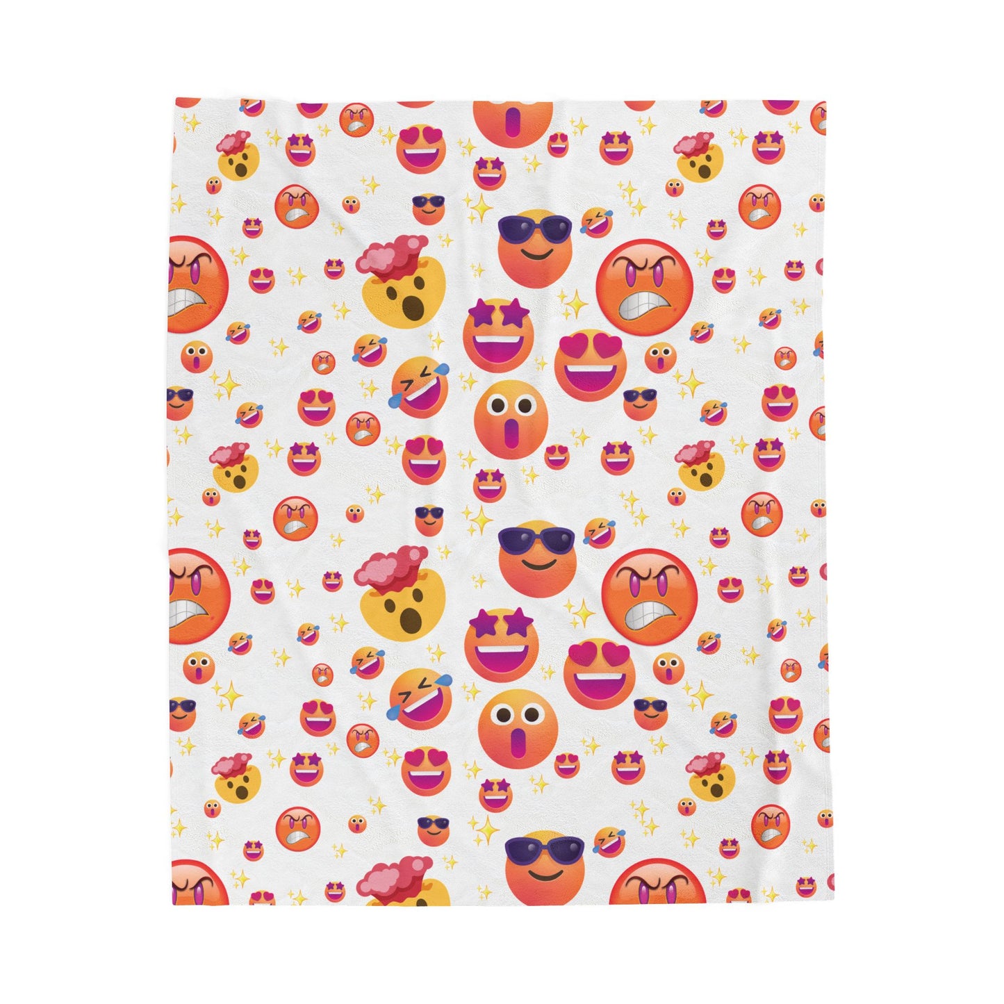 Emoji Print Velveteen Plush Blanket