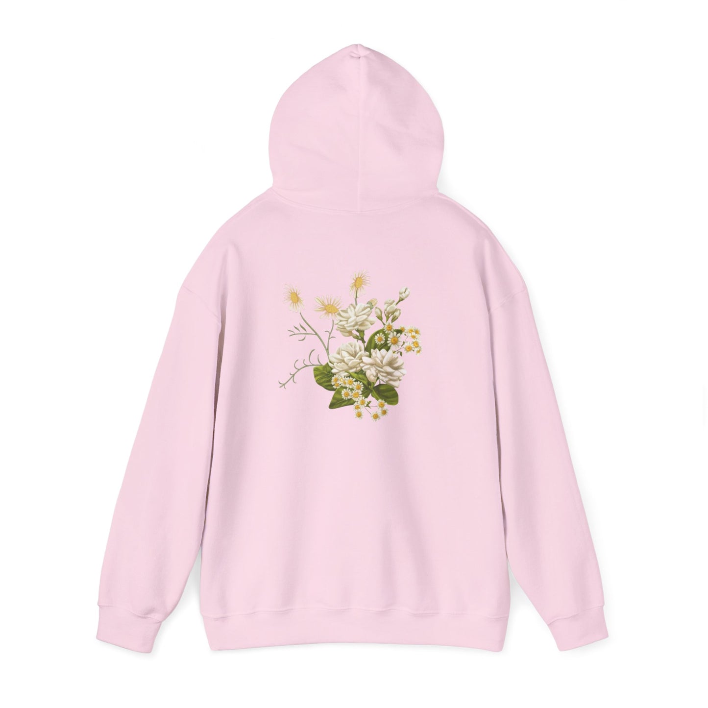 Floral Embrace Hoodie, Sweatshirt with Daisy Print