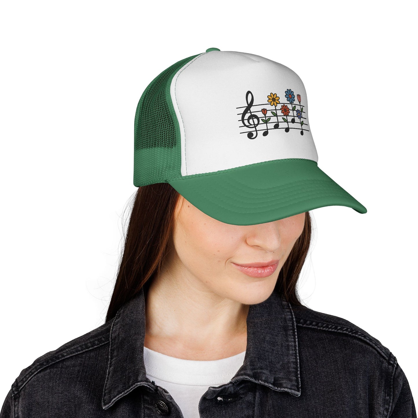 Colorful Floral Music Trucker Cap