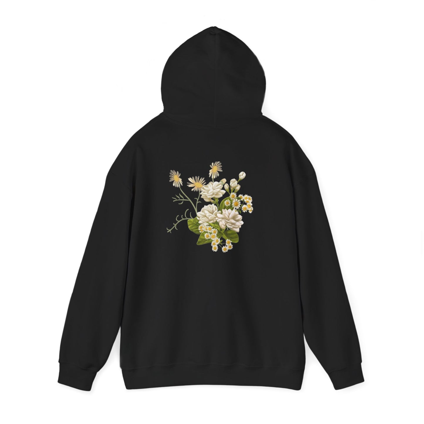 Floral Embrace Hoodie, Sweatshirt with Daisy Print