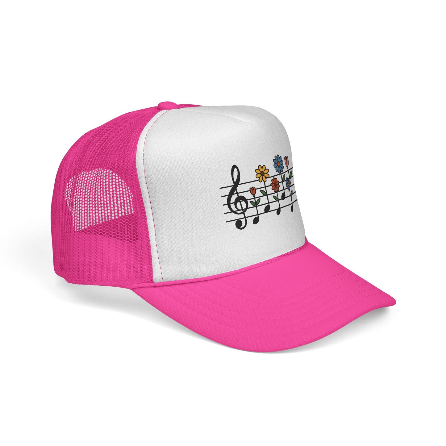 Colorful Floral Music Trucker Cap