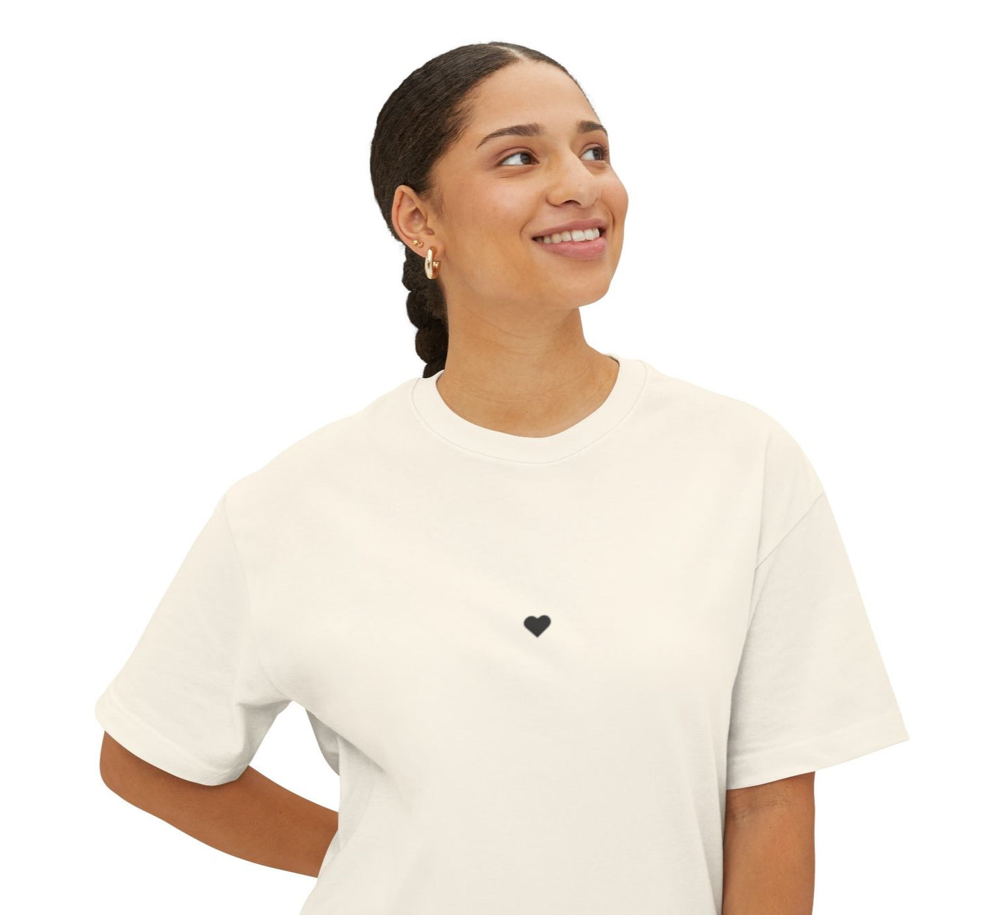 Soft Pink Heart Unisex Oversized Boxy Tee, Comfortable Casual Wear, Everyday Fashion, Gift for Her, Trendy Lounge Top