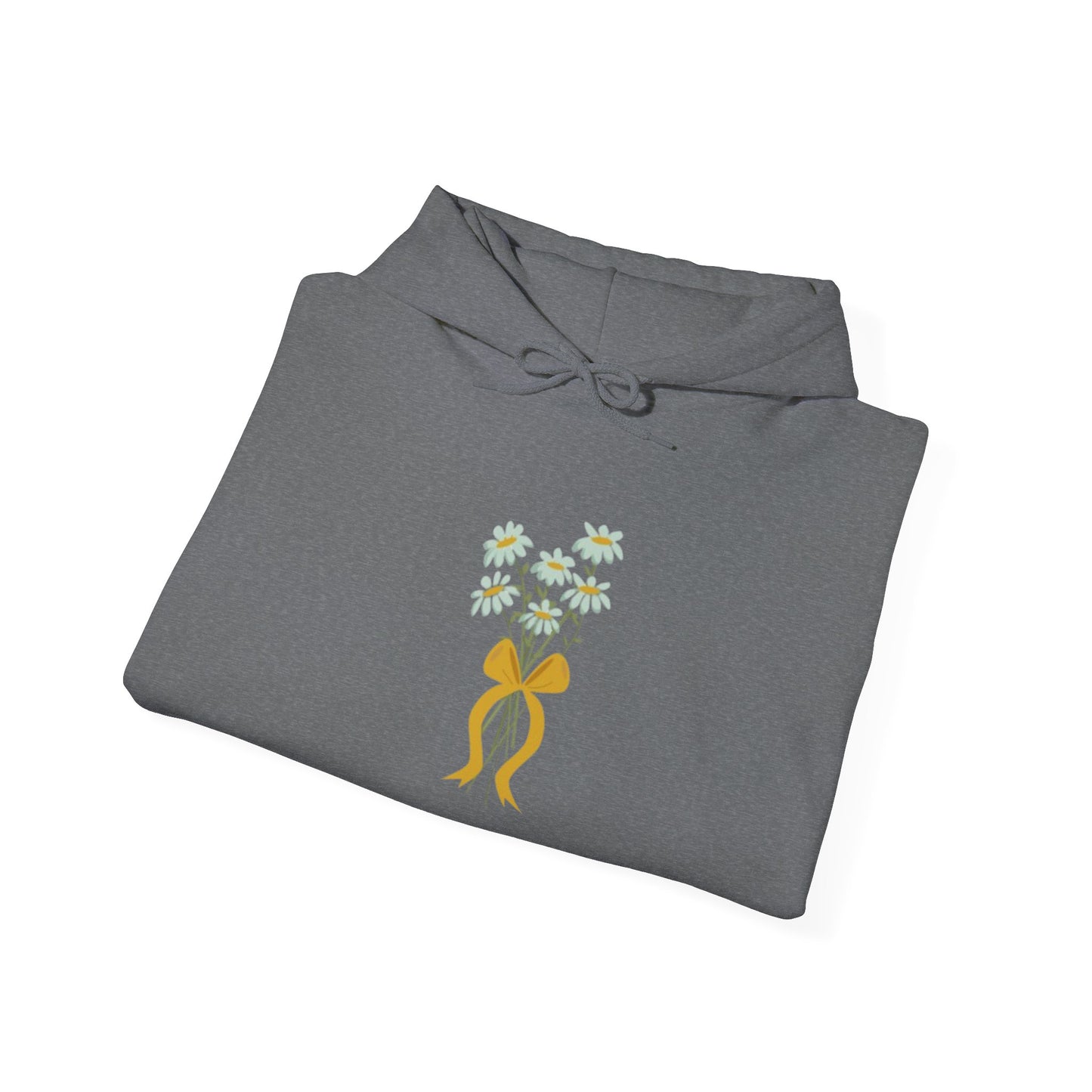 Floral Embrace Hoodie, Sweatshirt with Daisy Print