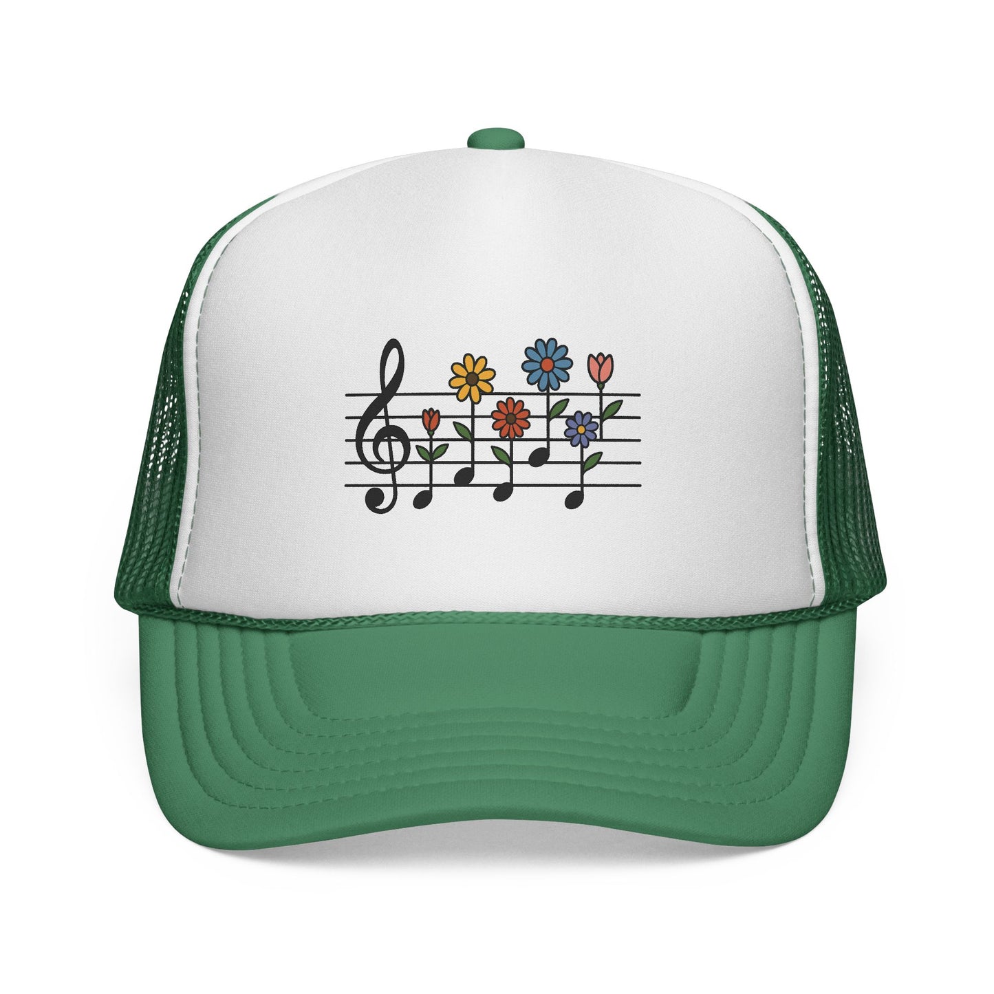 Colorful Floral Music Trucker Cap