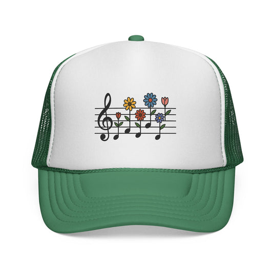 Colorful Floral Music Trucker Cap