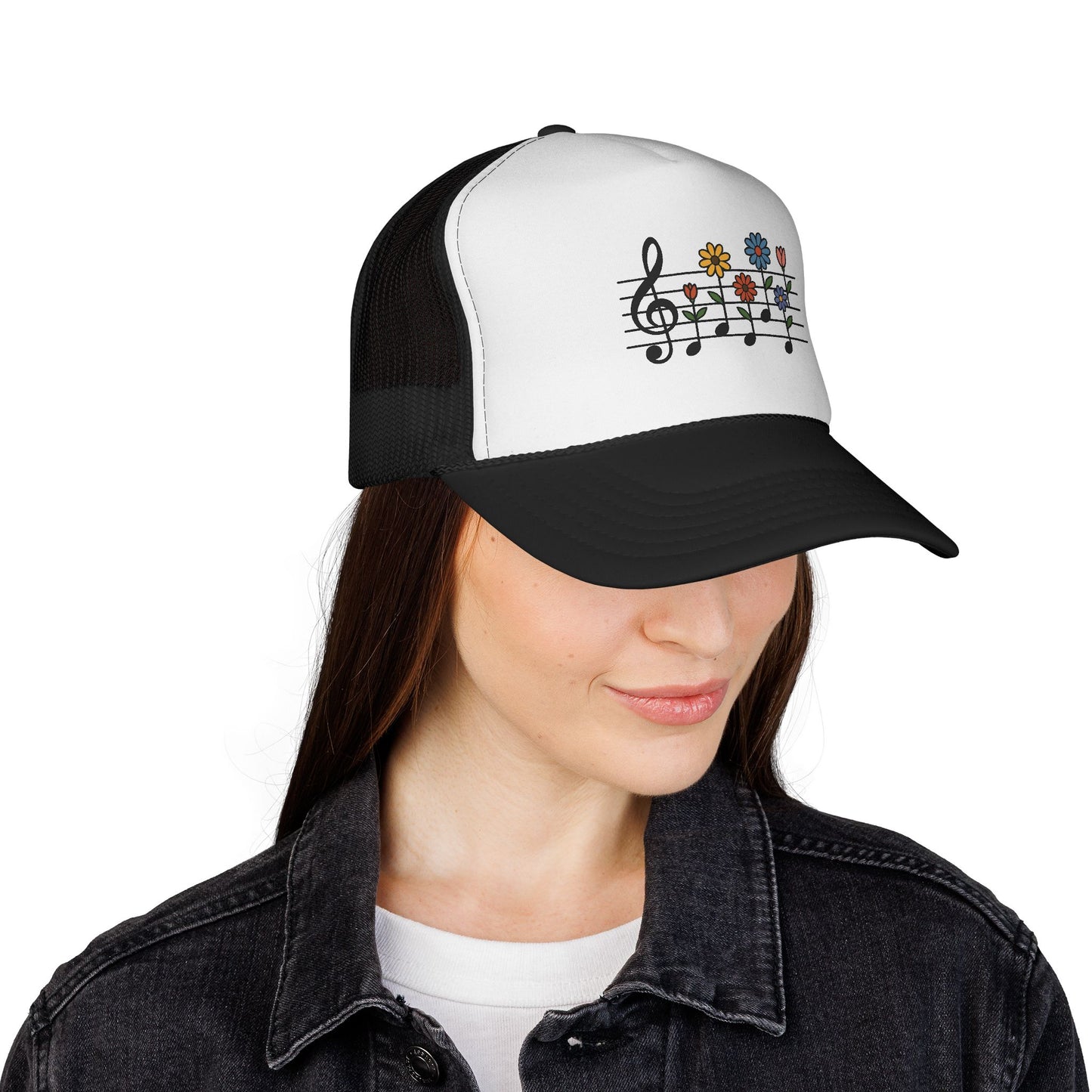Colorful Floral Music Trucker Cap