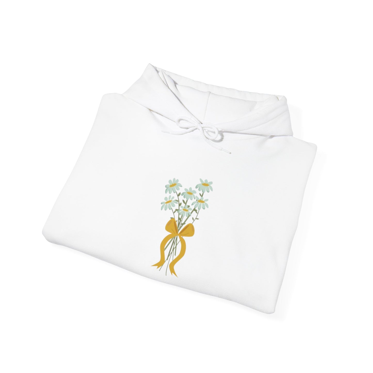 Floral Embrace Hoodie, Sweatshirt with Daisy Print