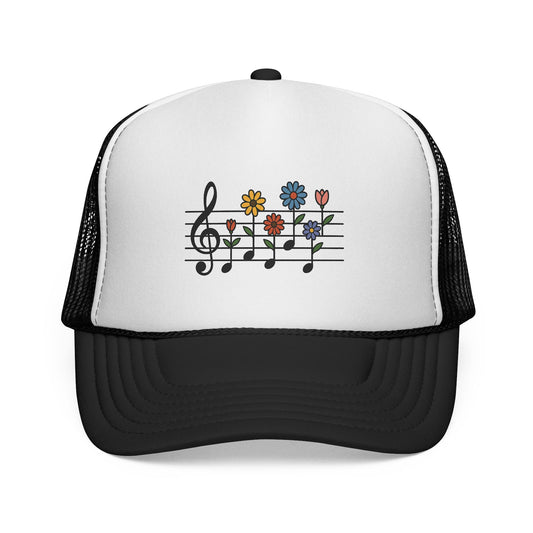 Colorful Floral Music Trucker Cap