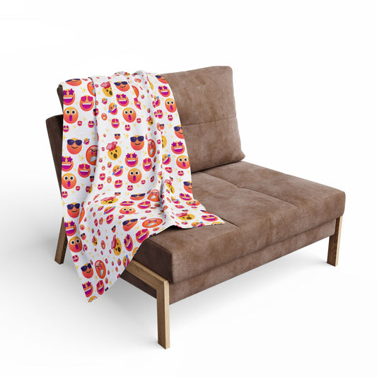 Colorful Emoji Fleece Blanket