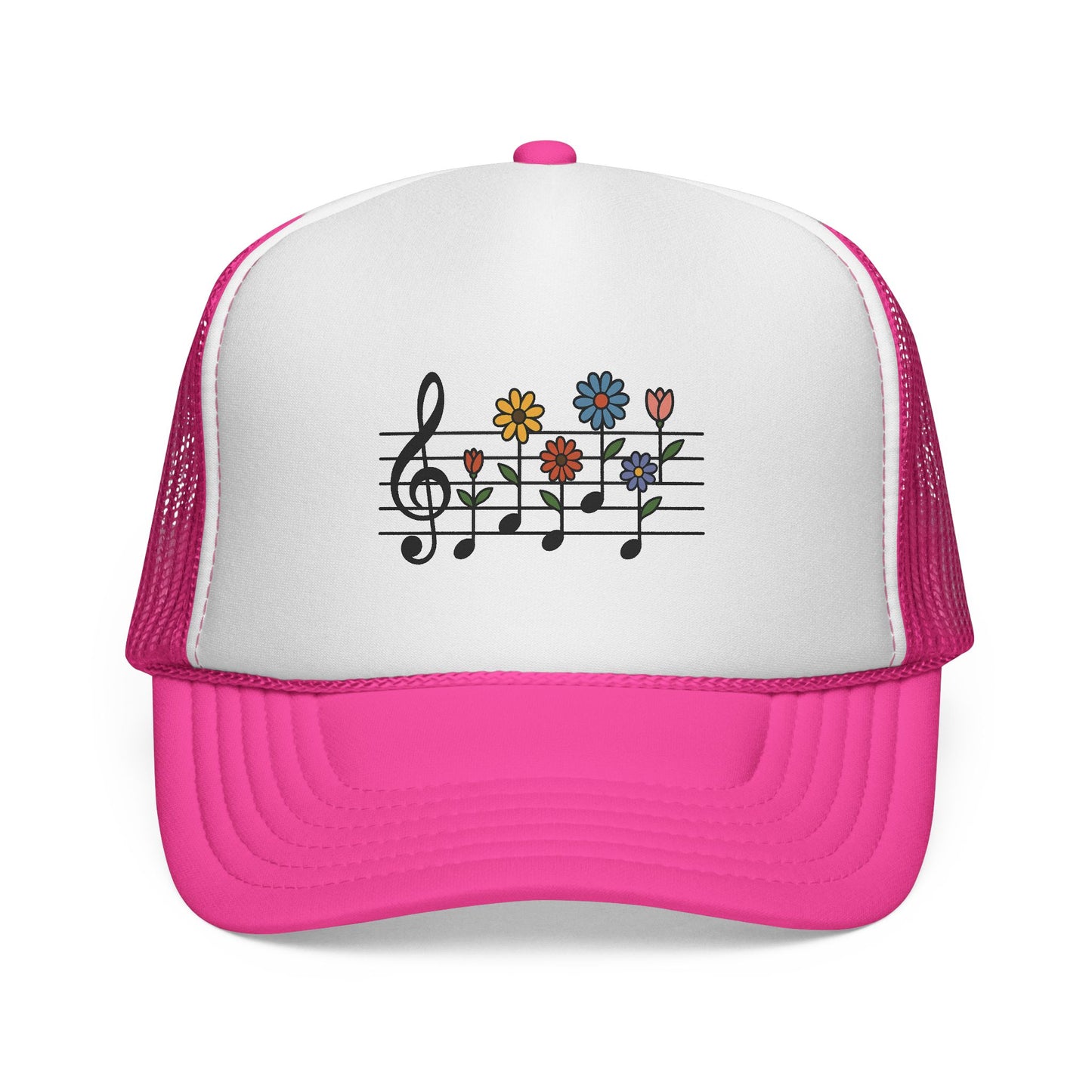 Colorful Floral Music Trucker Cap