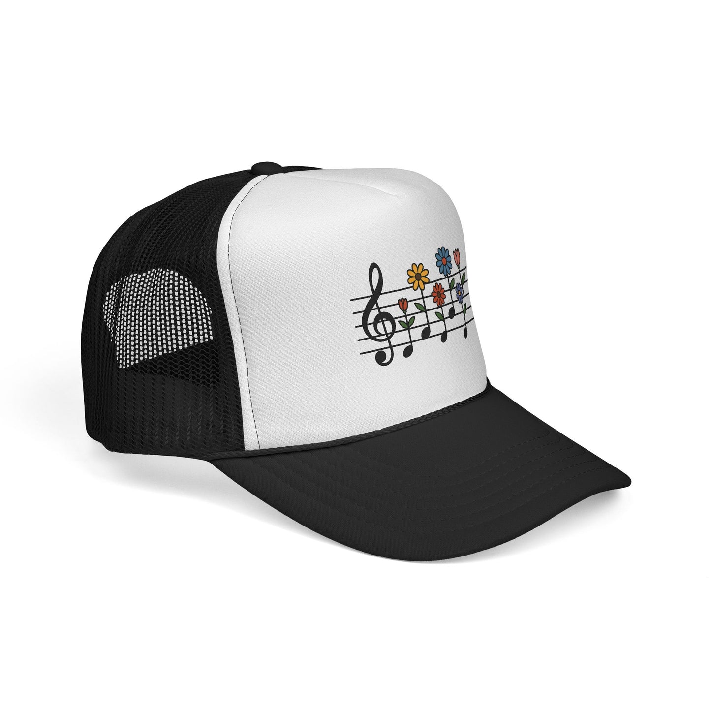 Colorful Floral Music Trucker Cap