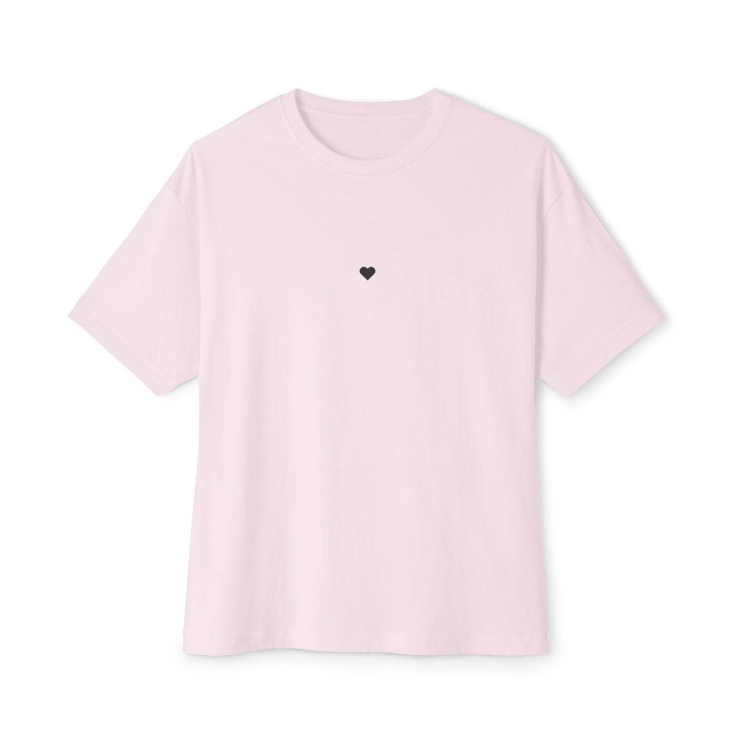 Soft Pink Heart Unisex Oversized Boxy Tee, Comfortable Casual Wear, Everyday Fashion, Gift for Her, Trendy Lounge Top