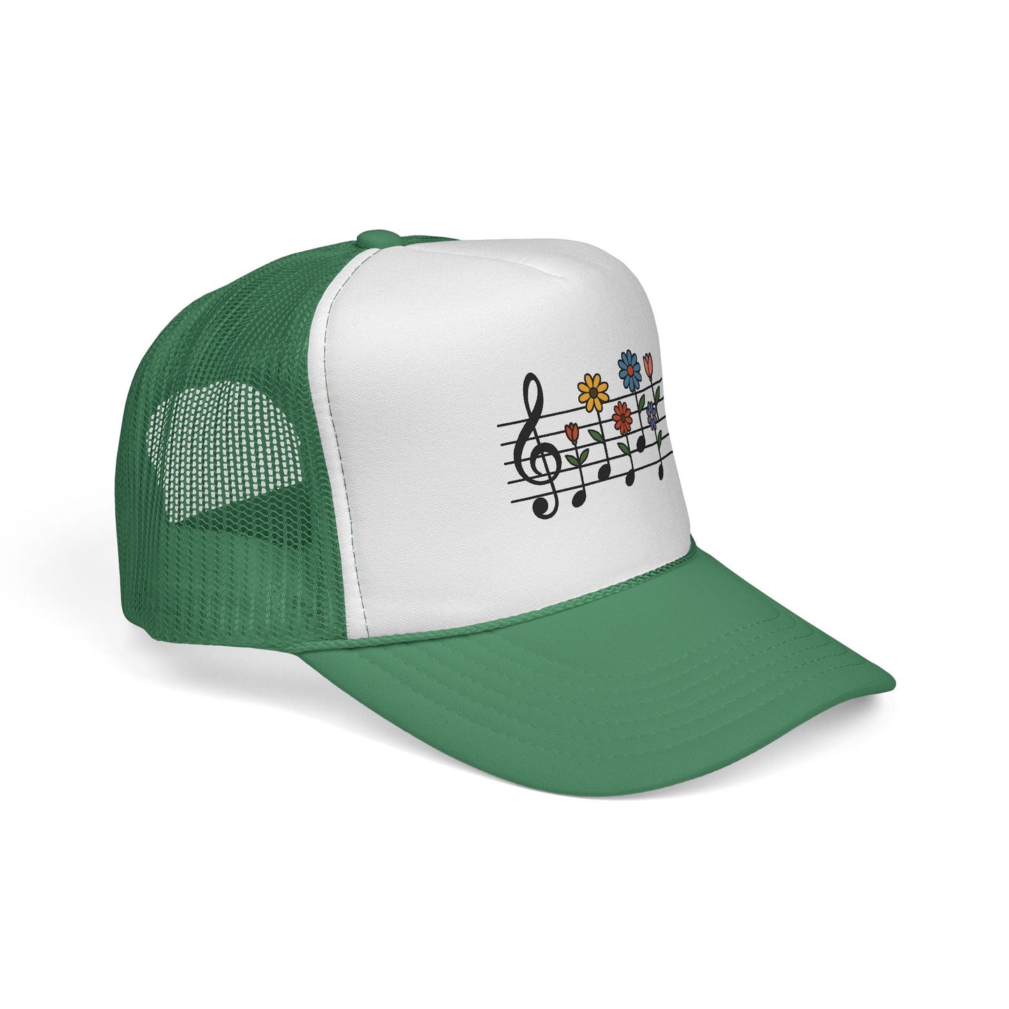 Colorful Floral Music Trucker Cap